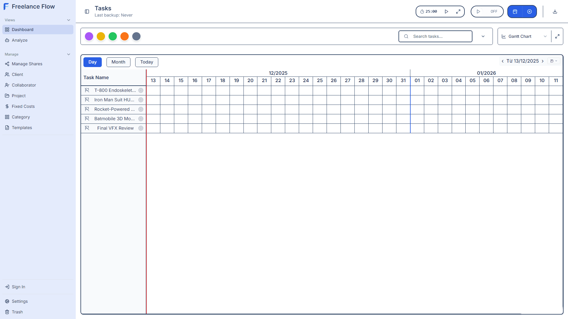 Gantt Chart View